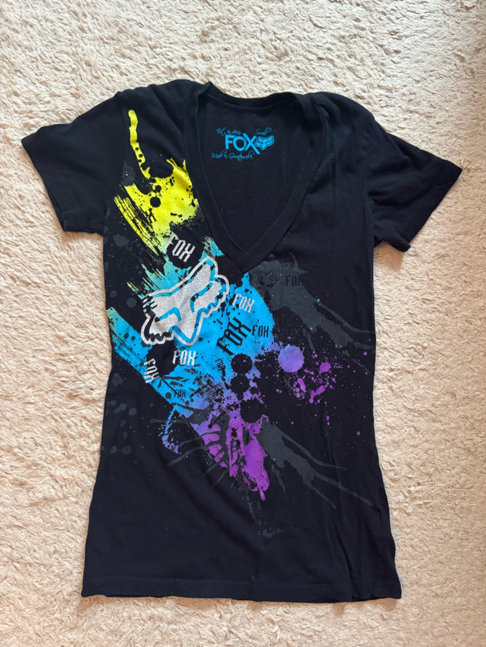 Y2K fox racing t shirt